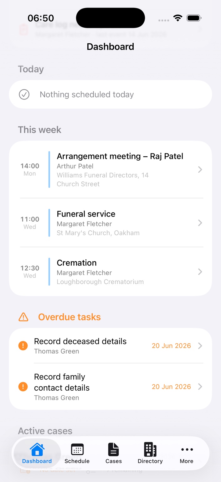 The Last Desk Dashboard weekly overview screen